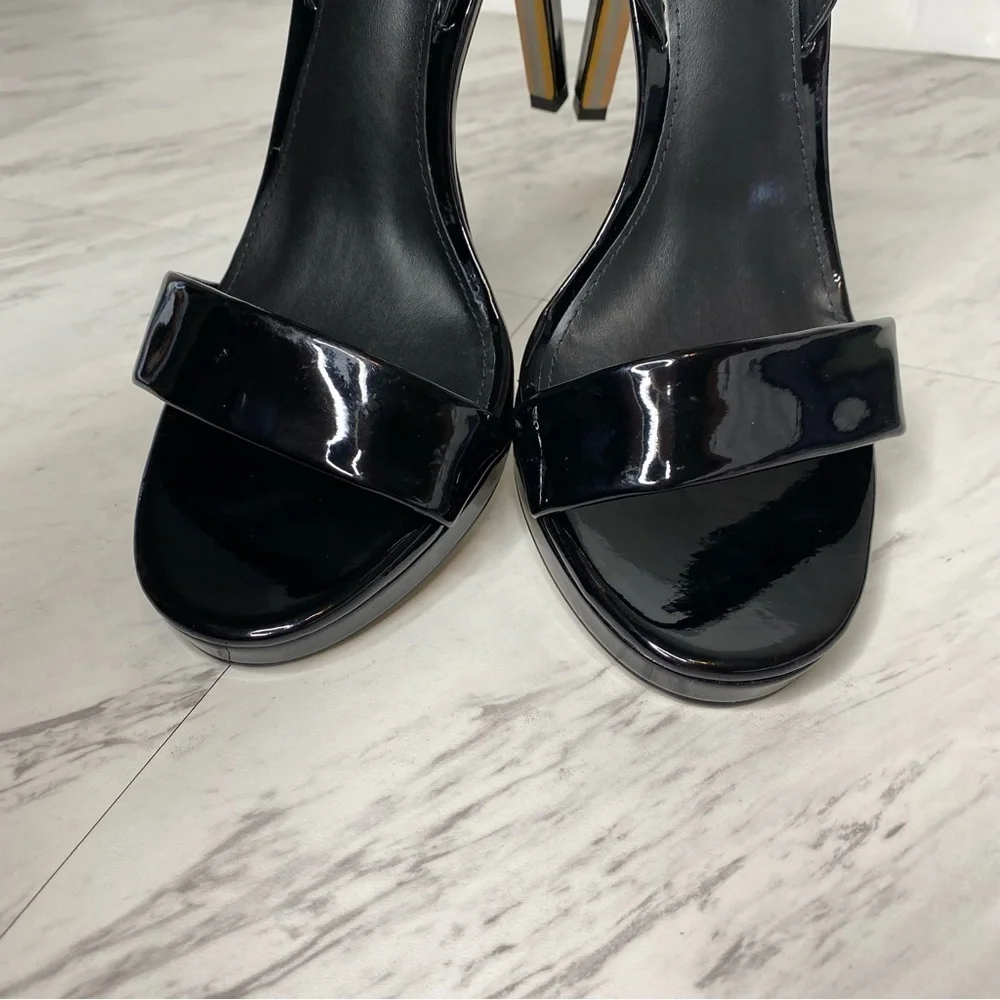 Sam Edelman Jade Black Patent Leather Heeled Sandal 9 1/2 - Picture 10 of 14